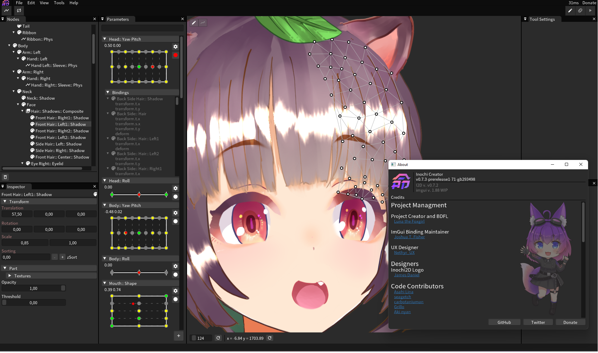 Official Inochi Creator mesh editing surface