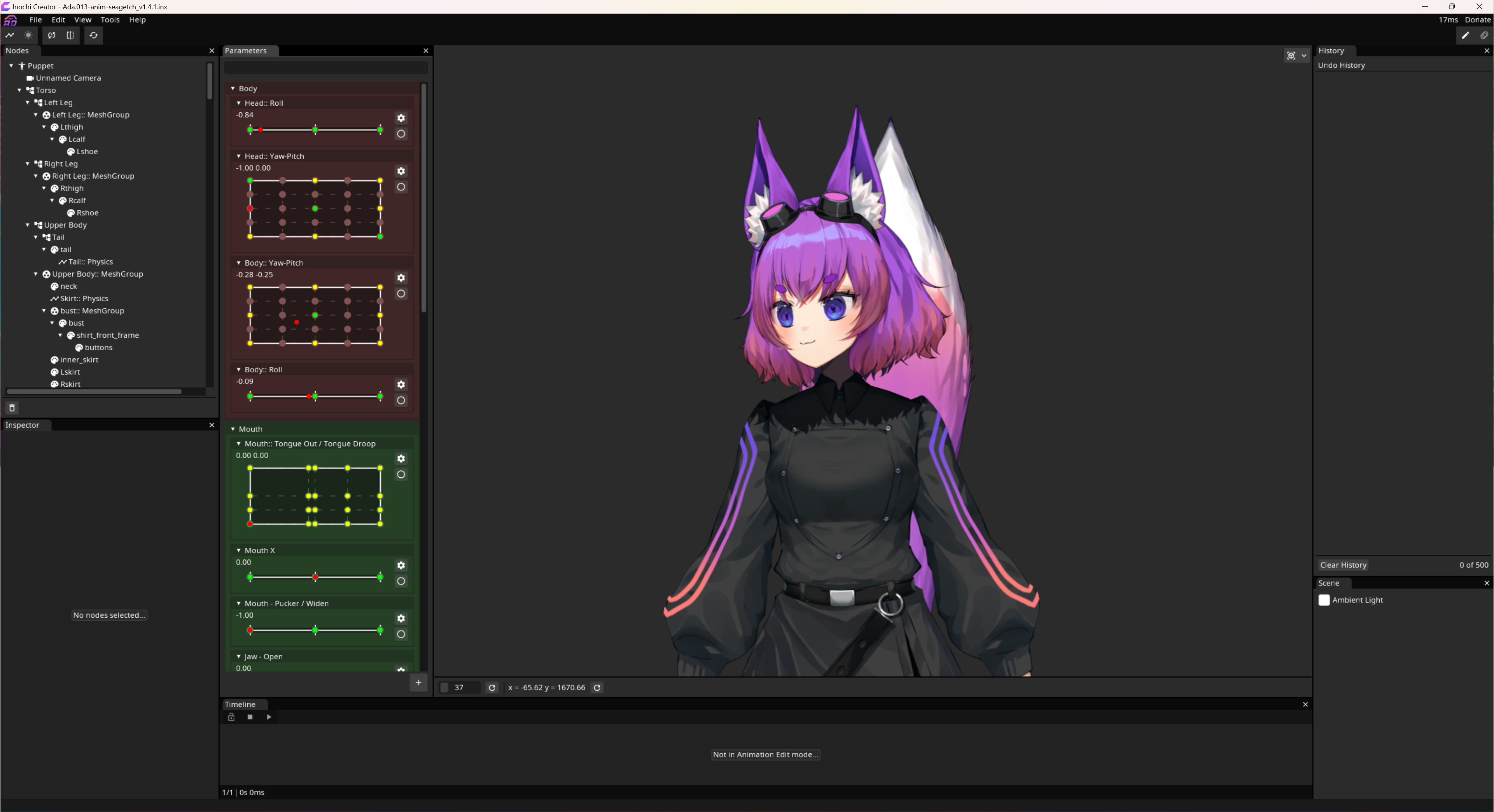 Official Inochi Creator Parameters and Bindings surface